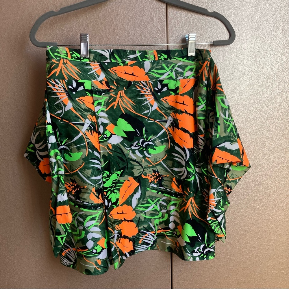 VANESSA BRUNO | Tropical Neon Print Tie Front Cotton Wrap Skirt FR 36 IT 38 NWT